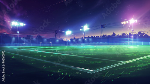 soccer field and the bright lights