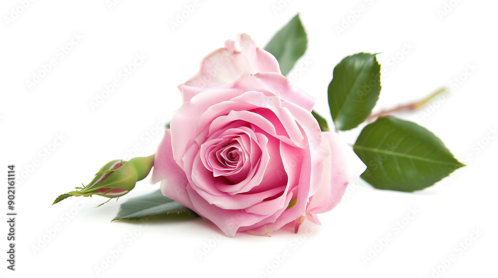 Fototapeta premium pink rose flower on white background