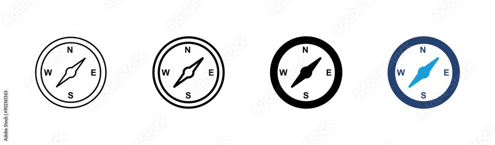 Compass icon set. arrow compass icon vector Compass icon set. arrow compass icon vector