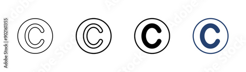 Copyright icon set. copyright symbols