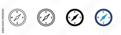 Compass icon set. arrow compass icon vector