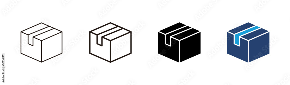 Box icon set. box vector icon, package, parcel Box icon set. box vector icon, package, parcel