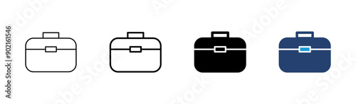 Briefcase icon set. suitcase icon. luggage symbol.