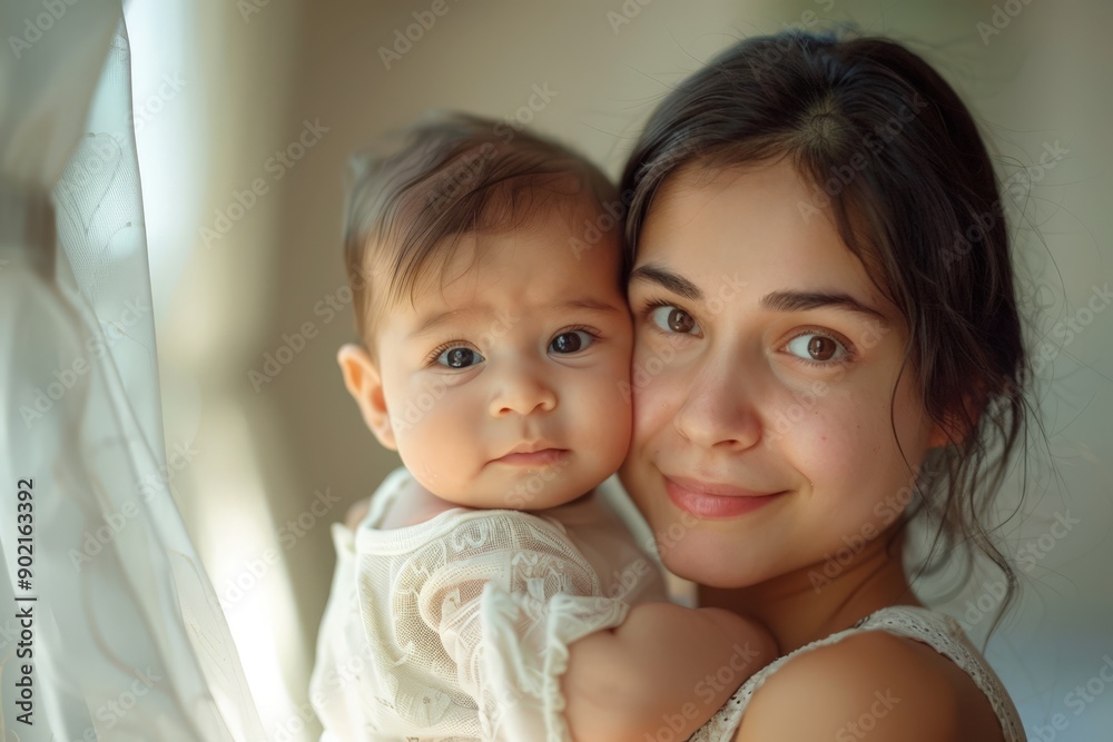 Mother and Baby - Warm Embrace - Close Family Bond Mother and Baby - Warm Embrace - Close Family Bond