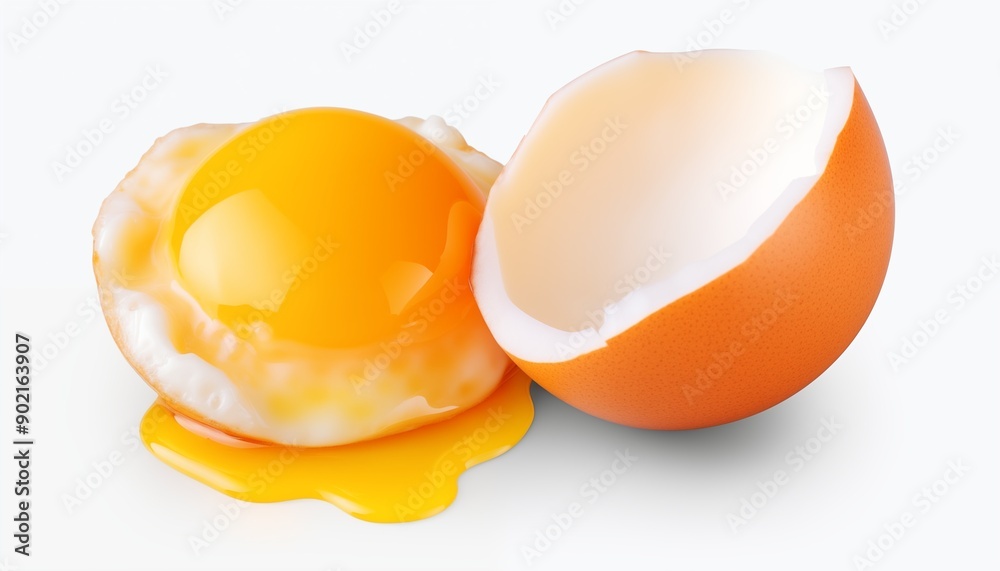 broken boiled egg isolated on white broken boiled egg isolated on white