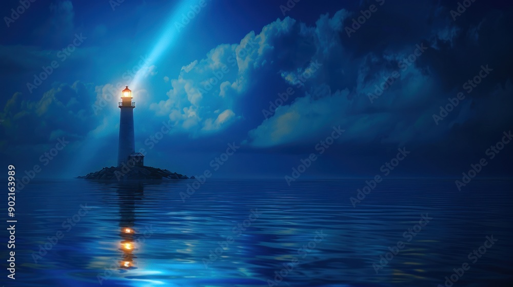 Lighthouse Shining Bright in the Night Lighthouse Shining Bright in the Night