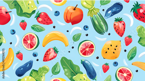 Vegetables and fruits background.