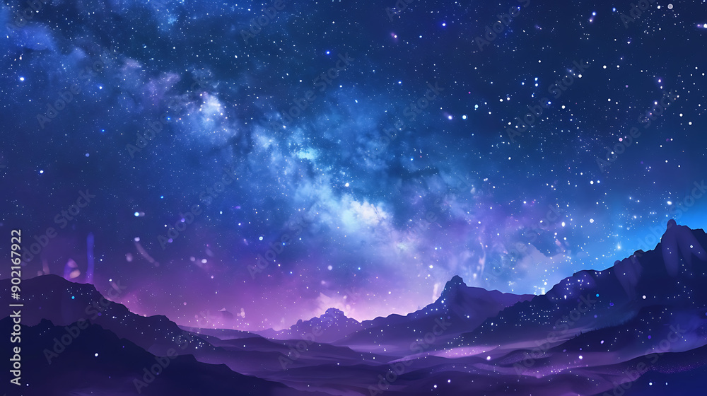 Landscape with Milky way galaxy. Night sky with stars. Landscape with Milky way galaxy. Night sky with stars.