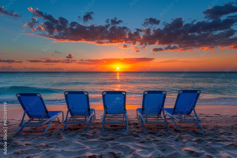 Sunset Beach Chairs: Relaxing Ocean View Sunset Beach Chairs: Relaxing Ocean View
