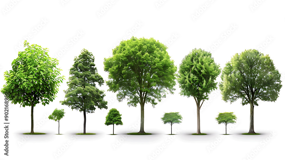 Obraz premium High definition collection Tree isolated on a white background