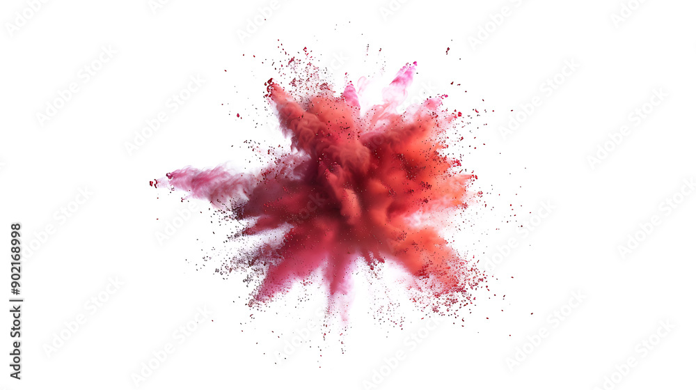Explosion of coloured powder isolated on white background Explosion of coloured powder isolated on white background