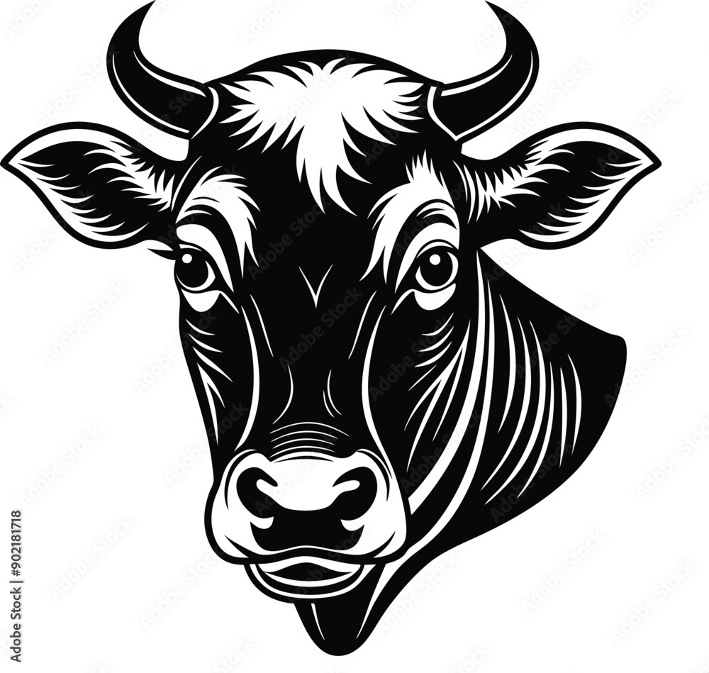 a black and white drawing of a bull's head a black and white drawing of a bull's head