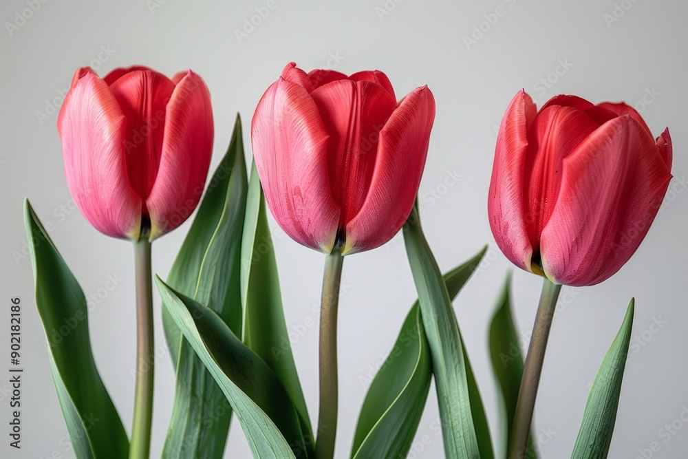 Vibrant Red Tulips in a Field Vibrant Red Tulips in a Field