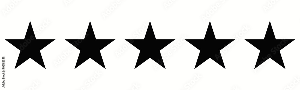 Obraz premium Set of five star icon collection.black star symbol. Vector Illustration.