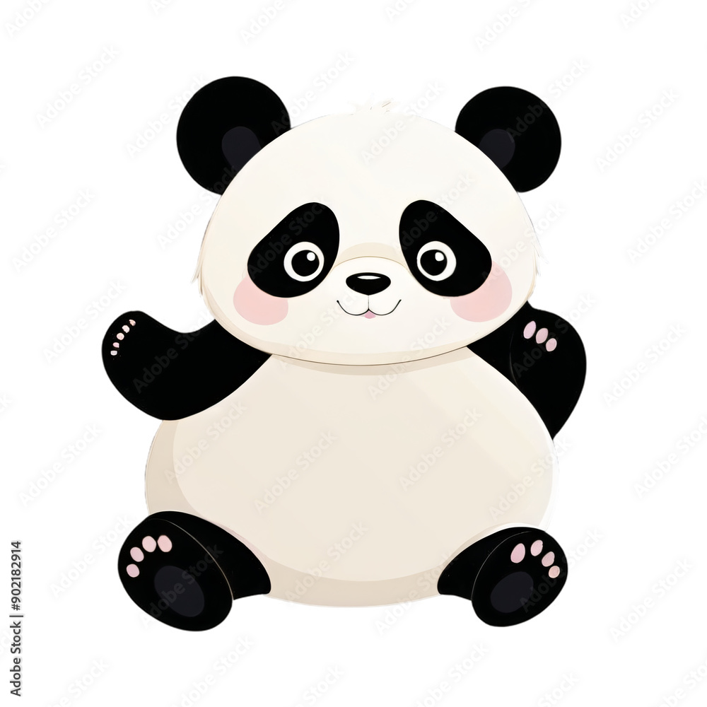 Naklejka premium clipart of cute panda illusration isolation