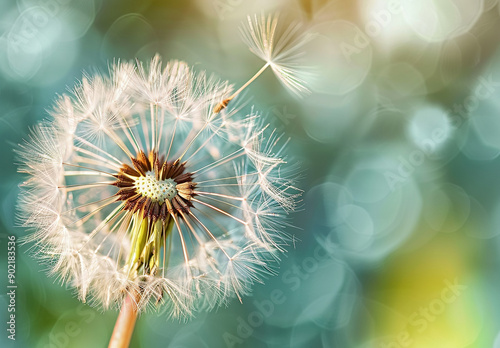 Close-Up of a Dandelion with Dreamy Bokeh Background