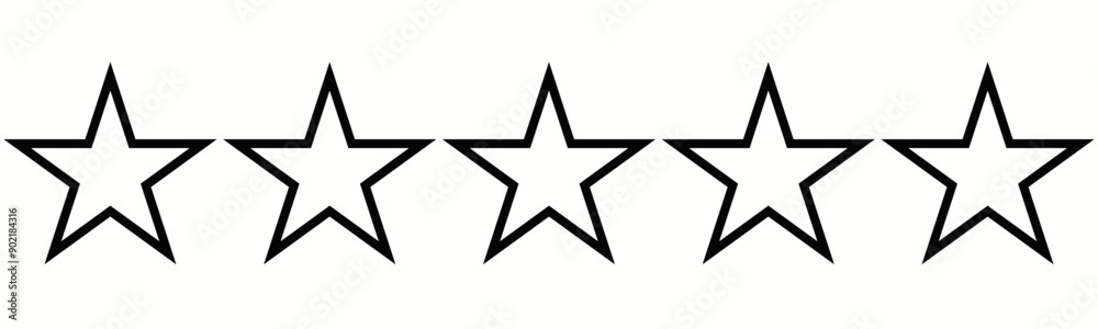 Set of outline five star icon collection.black star symbol. Vector Illustration. Set of outline five star icon collection.black star symbol. Vector Illustration.