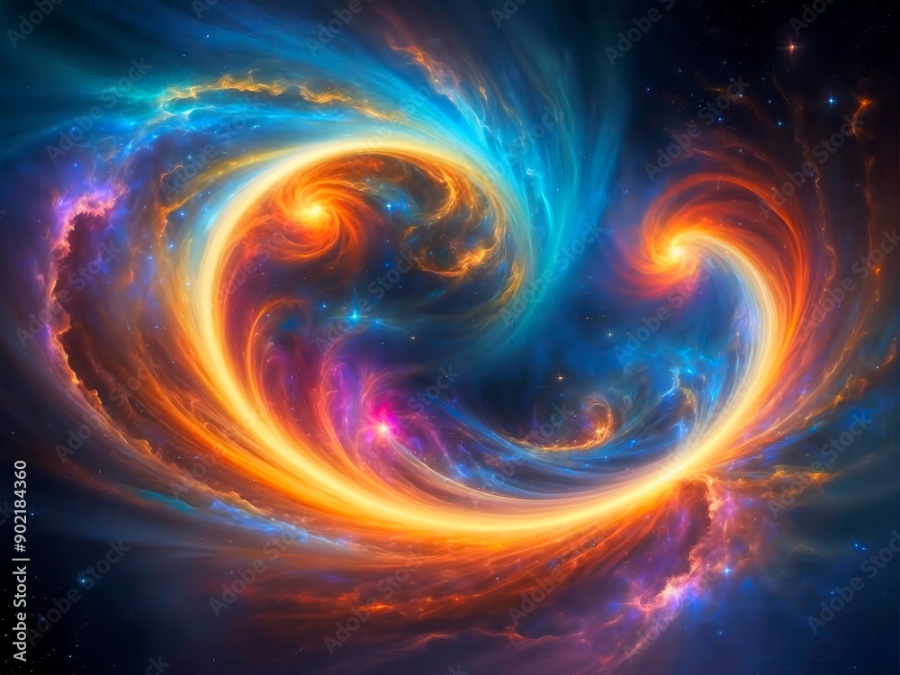 Dynamic waves of cosmic dust and light showing motion of the universe. Dynamic waves of cosmic dust and light showing motion of the universe.