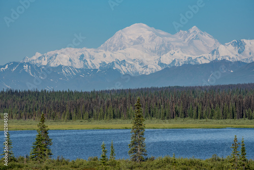 George Parks Highway, Cantwell, Alaska. Denali / Mount McKinley,  is the highest mountain peak in North America
 photo