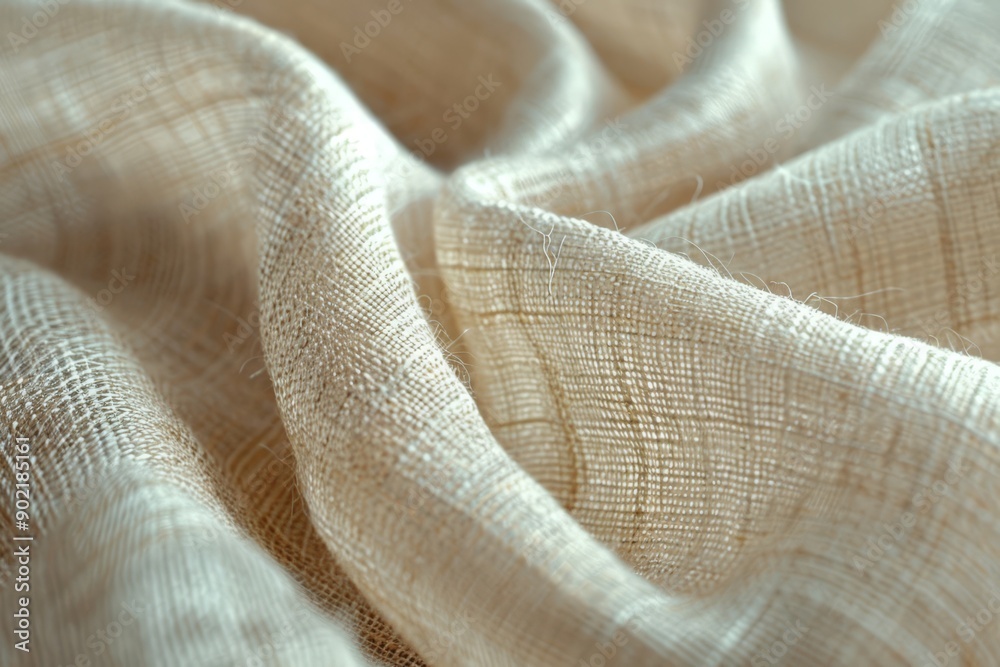 Soft, Cream-colored Fabric with Textured Surface