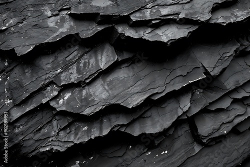 Black dark textured rock surface, natural patterns background.