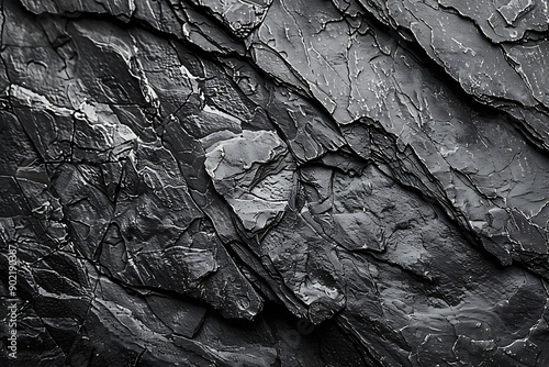 Black dark textured rock surface, natural patterns background.