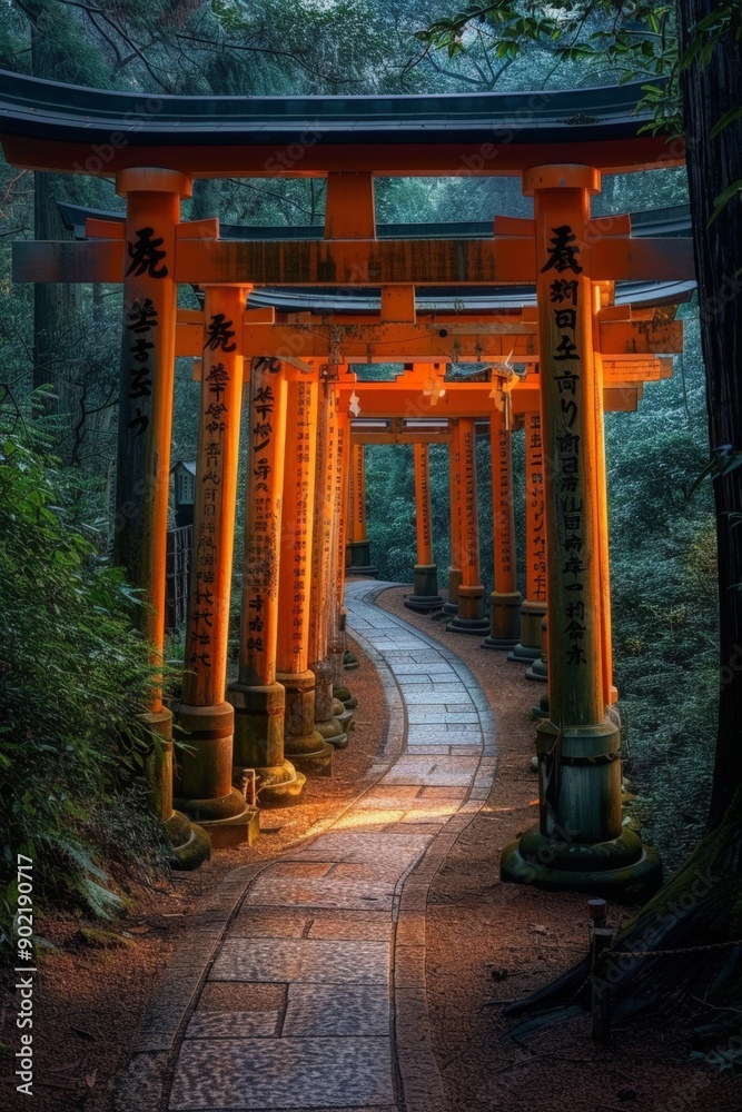 Nature Pathway Under Japanese Pagoda Bridge Nature Pathway Under Japanese Pagoda Bridge