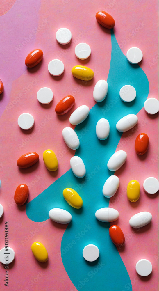 pills on a white background pills on a white background