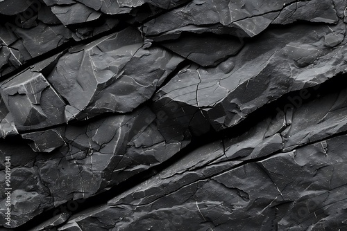 Black dark textured rock surface, natural patterns background.