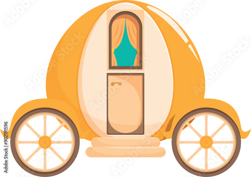 Fairytale pumpkin carriage waiting to take a princess to the ball
