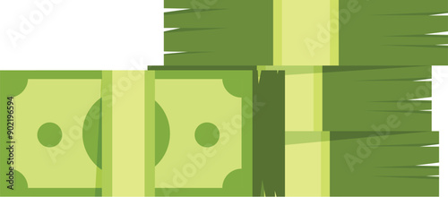 Stack of money banknotes is growing up, concept of financial success and wealth