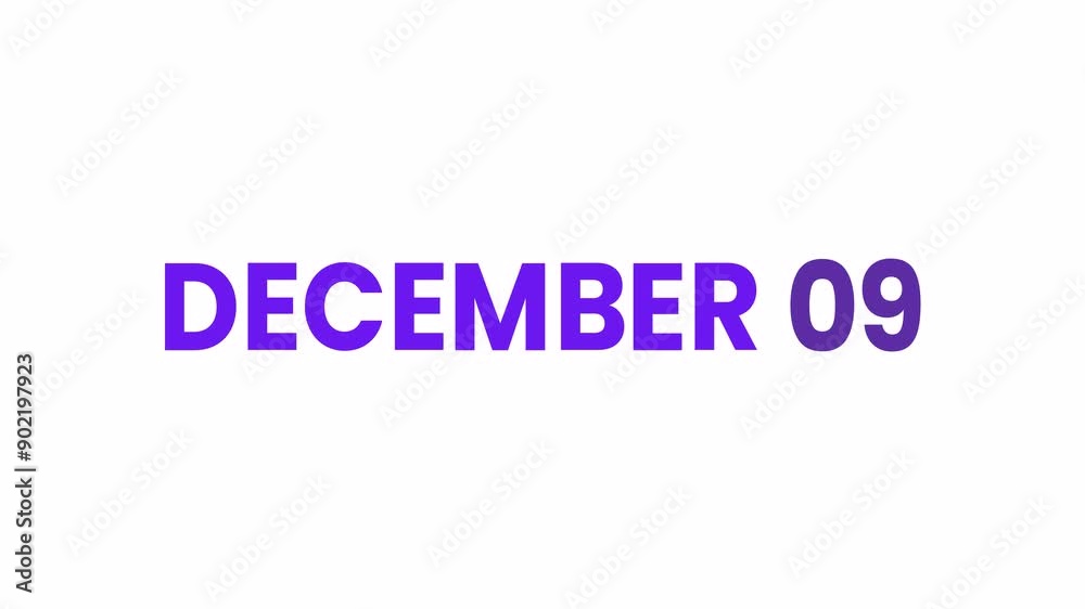 9th December calendar icon animation. Alpha matte with transparent background 4K resolution. 9th December calendar icon animation. Alpha matte with transparent background 4K resolution.