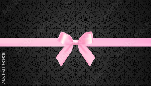 vector design background with elegant pink bow
