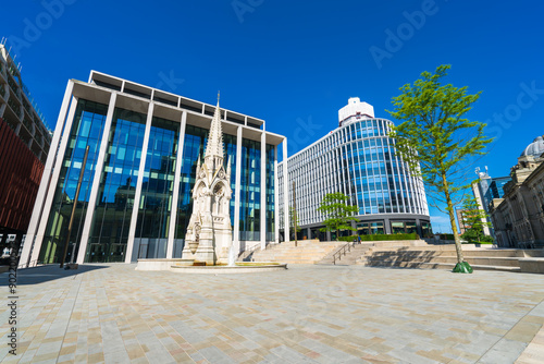 Chamberlain Square in Birmingham built in 1880. England
