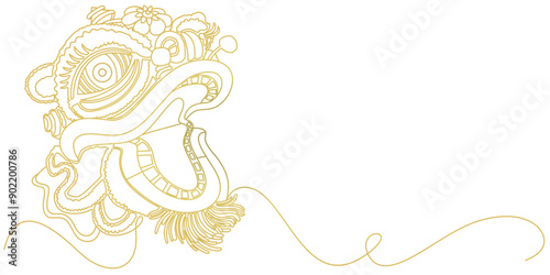 chinese lion dance vector design, eps 2