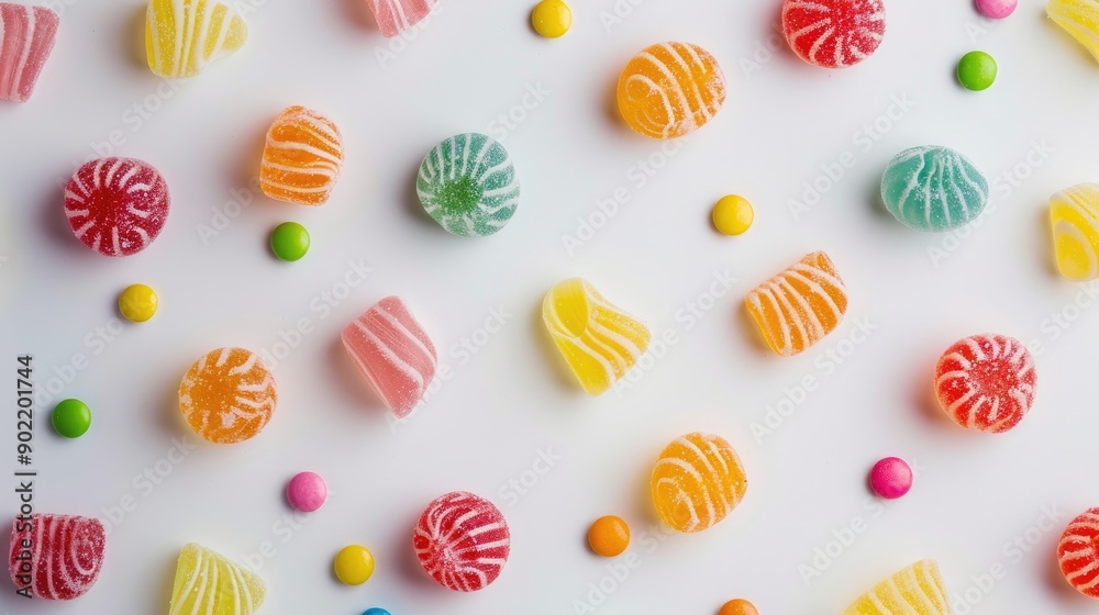 White background featuring candy White background featuring candy