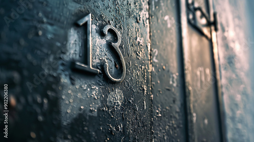 the number 13 prominently displayed, symbolizing the superstition around this unlucky number