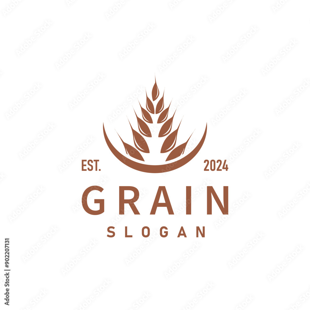 Organic Rice Wheat Logo Agriculture Crop Bread Material Design Design Retro Vintage Organic Rice Wheat Logo Agriculture Crop Bread Material Design Design Retro Vintage