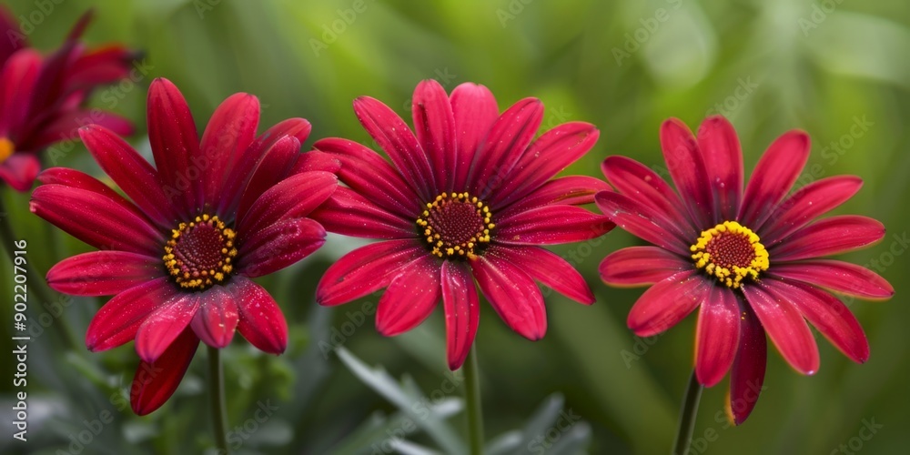 Vibrant Red Flowers in a Field Vibrant Red Flowers in a Field
