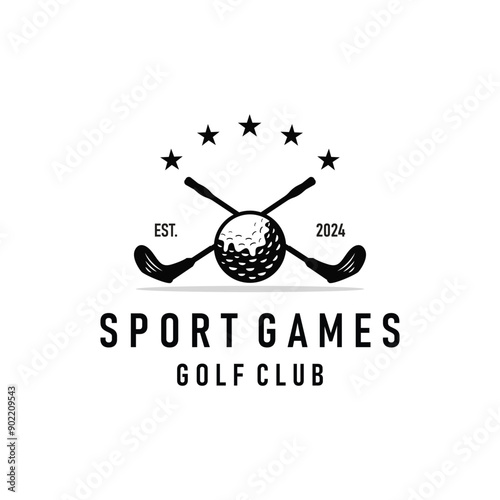 Golf logo illustration design golfer tournament golf game team club sport template symbol
