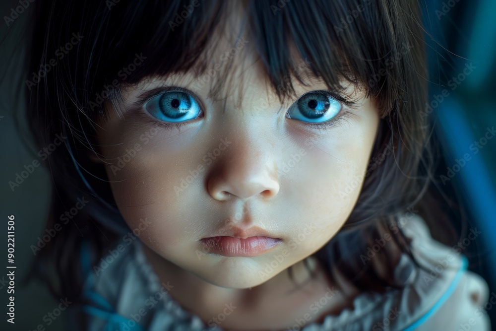 Inquisitive Child with Blue Eyes Inquisitive Child with Blue Eyes