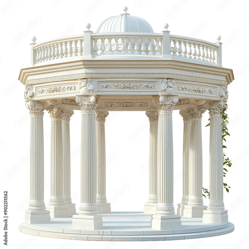 colonnade of the cathedral 3d rendering isolated on white background colonnade of the cathedral 3d rendering isolated on white background
