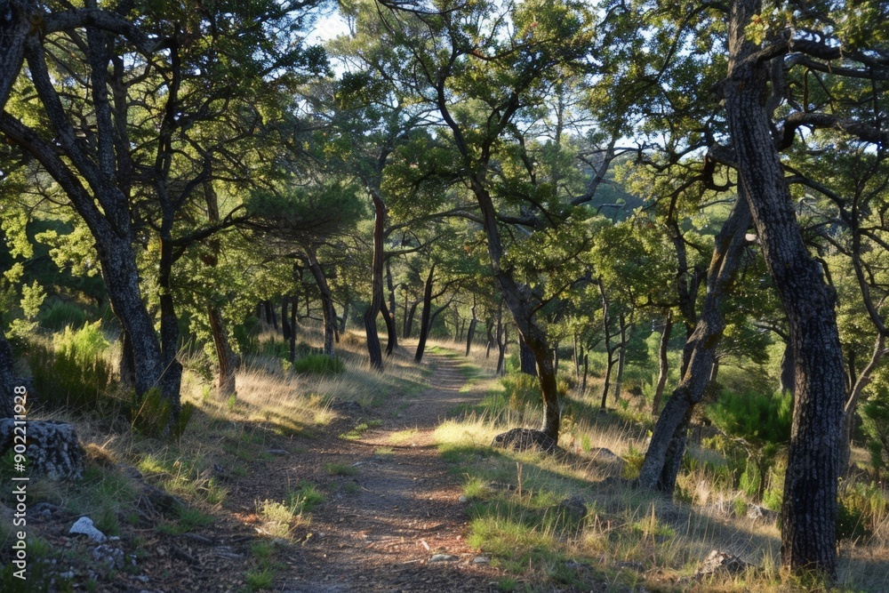 Naklejka premium Nature Path Through Dense Forest
