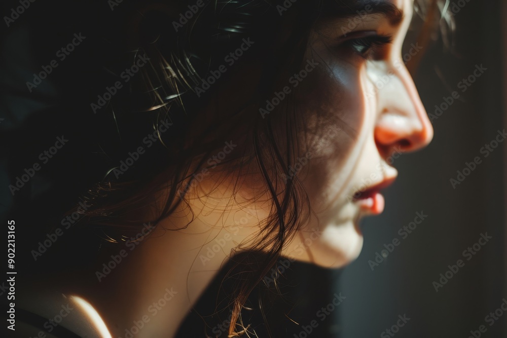Contemplative Woman in Soft Light Contemplative Woman in Soft Light
