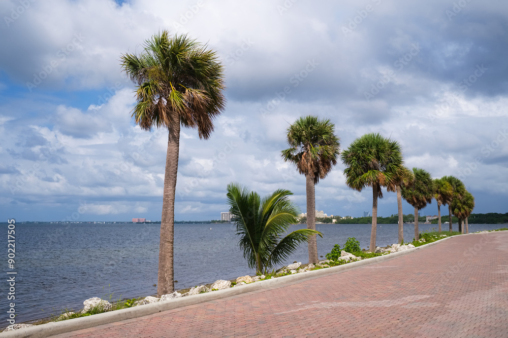 Public beach along the Rickenbacker Causeway in Miami Public beach along the Rickenbacker Causeway in Miami