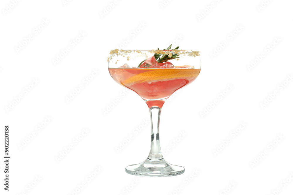 PNG, Grapefruit cocktail in glass, isolated on white background PNG, Grapefruit cocktail in glass, isolated on white background