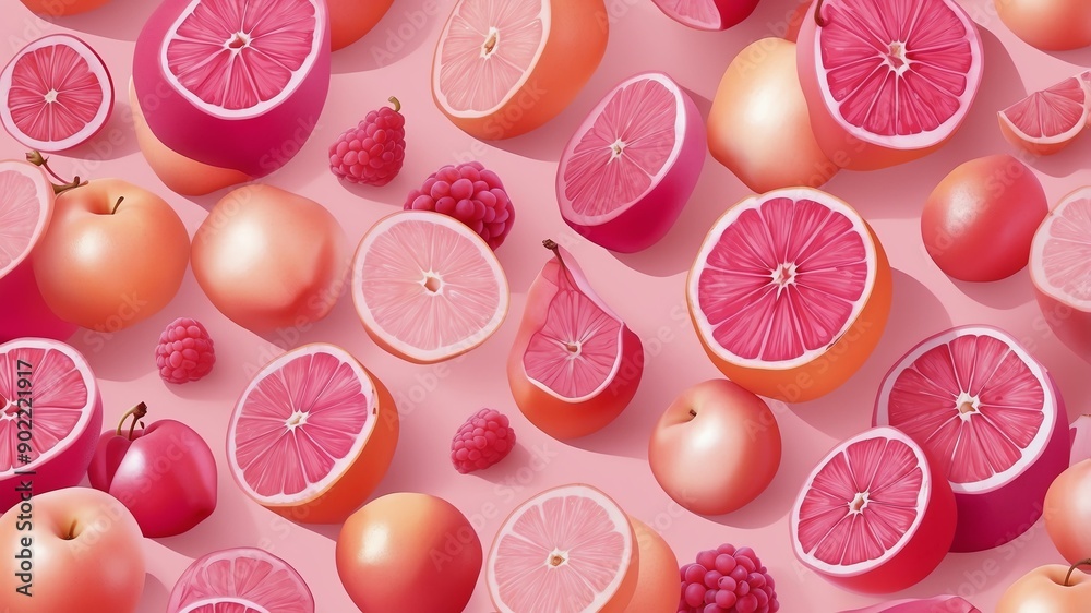 pink fruit pattern abstract background copy space backdrop art