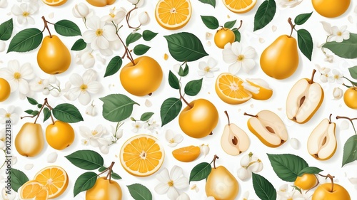 white fruit pattern abstract background copy space backdrop art