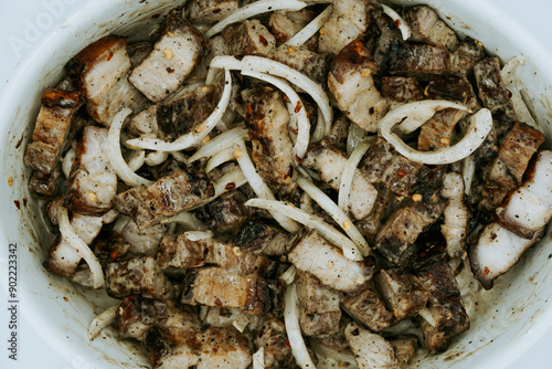 Pork Liempo Dinakdakan which is a famous dish in the Philippines photo