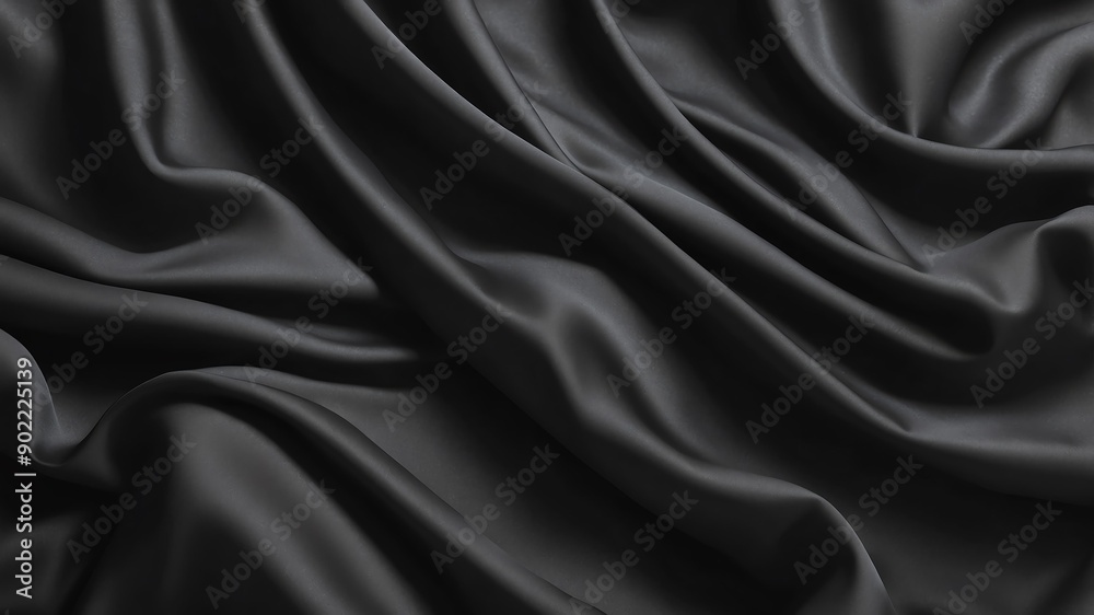 Obraz premium black fabric folds abstract background copy space backdrop art